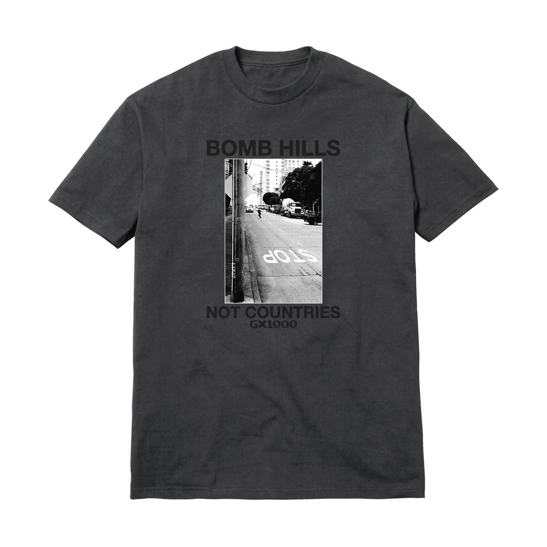 GX1000 Bomb Hills Not Countries Tee Charcoal/Black Font