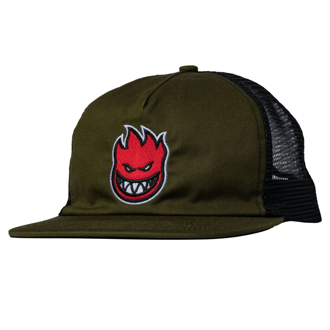 SPITFIRE Bighead Fill Snapback Trucker Hat Olive/Red
