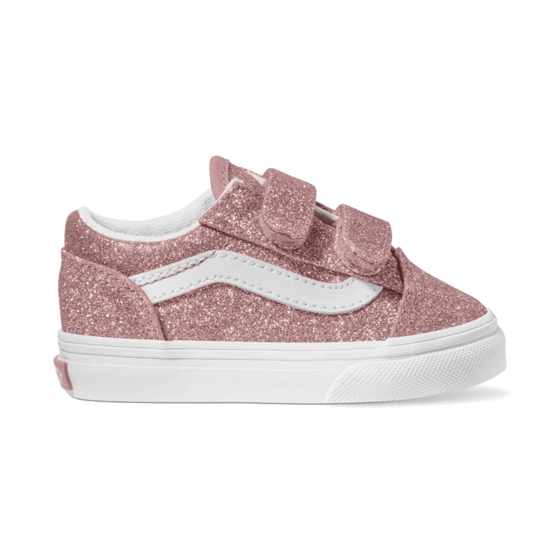 VANS Toddler Old Skool V Glitter Rose Gold Shoes