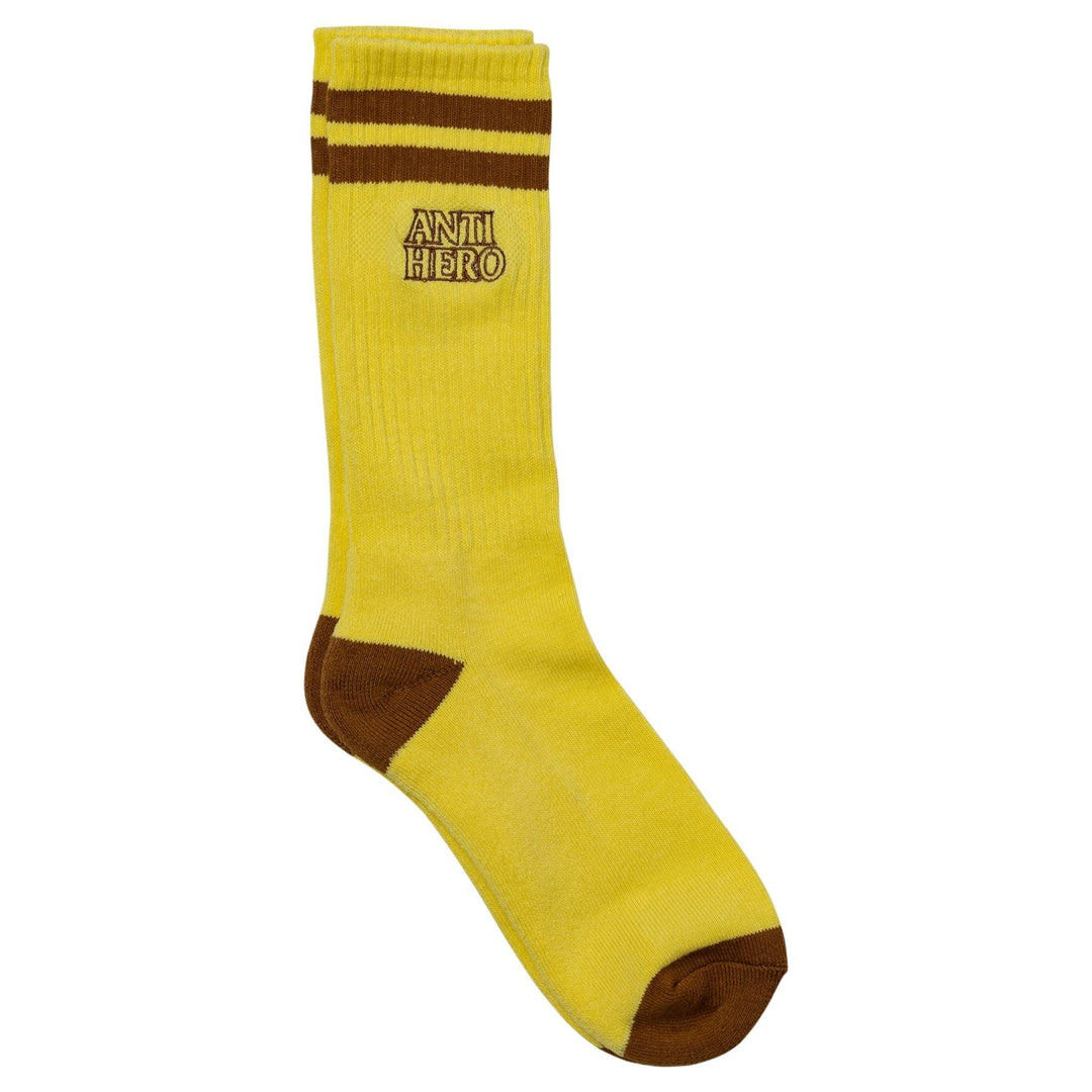 ANTIHERO Black Hero Outline Socks Yellow - Impact Skate