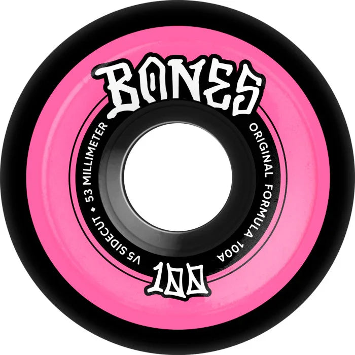 BONES 53mm 100's OG Formula V5 Sidecut Black Wheels