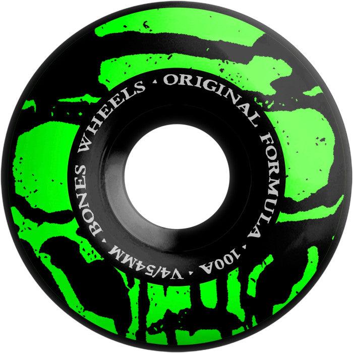 BONES 54mm Mummy Skulls 100's OG Formula V4 Black Wheels