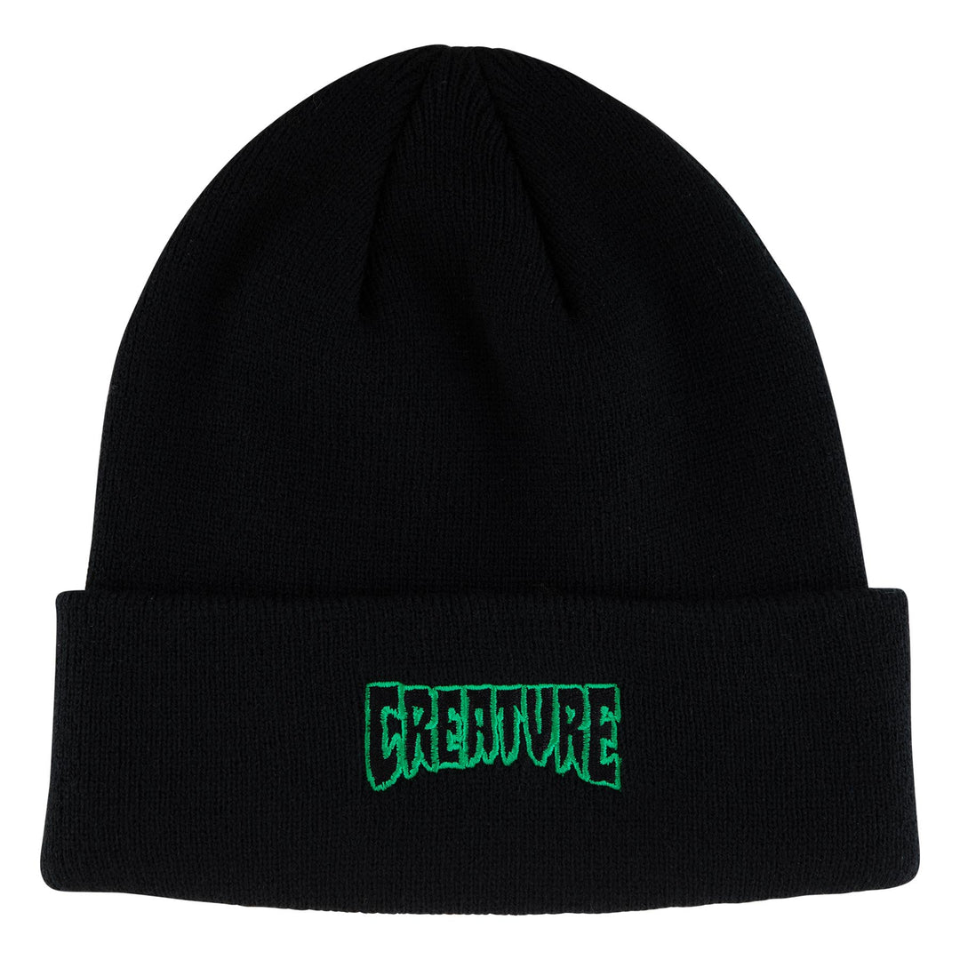 CREATURE Logo Outline Long Shoreman Beanie Black