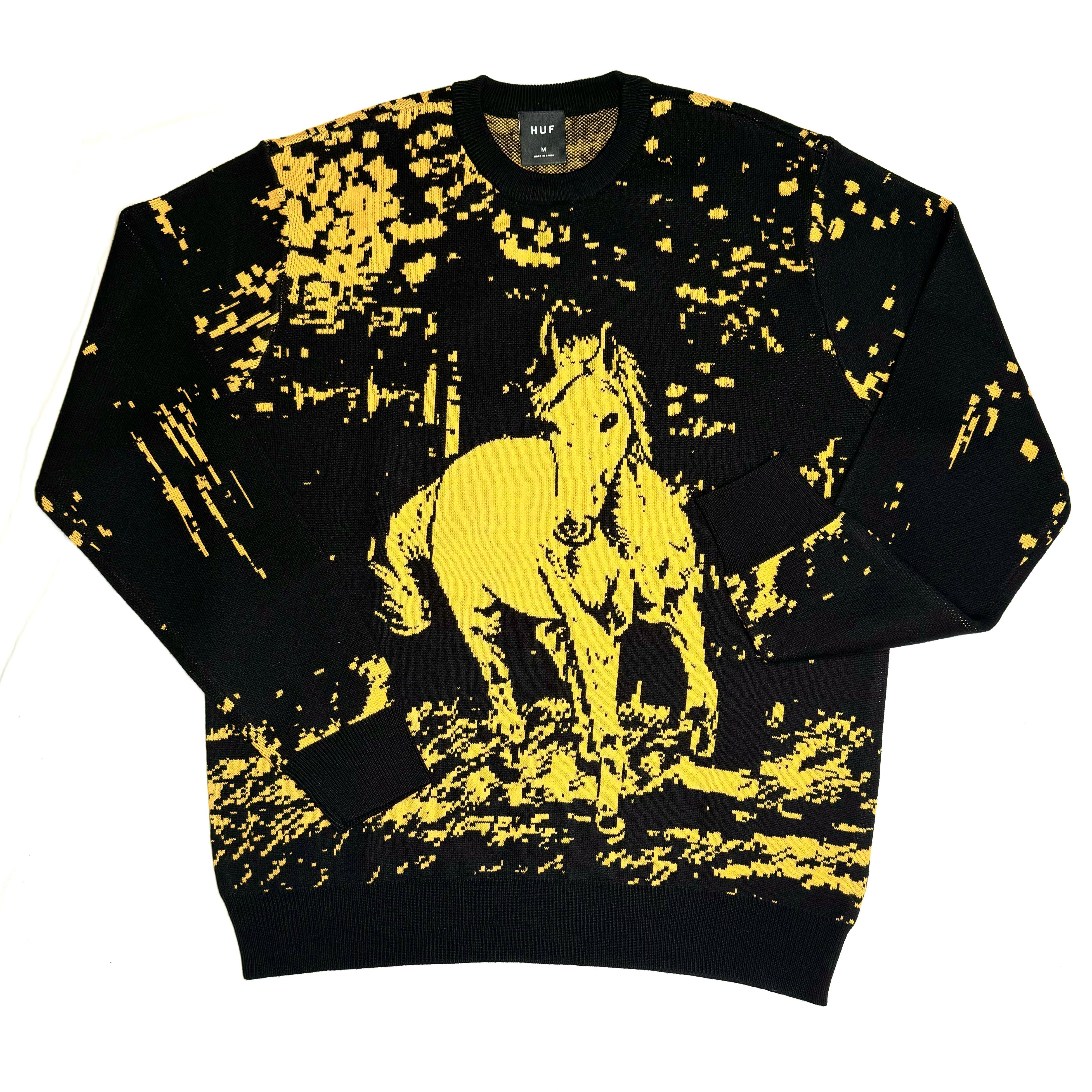 HUF #5 Horse Crewneck Sweater Black