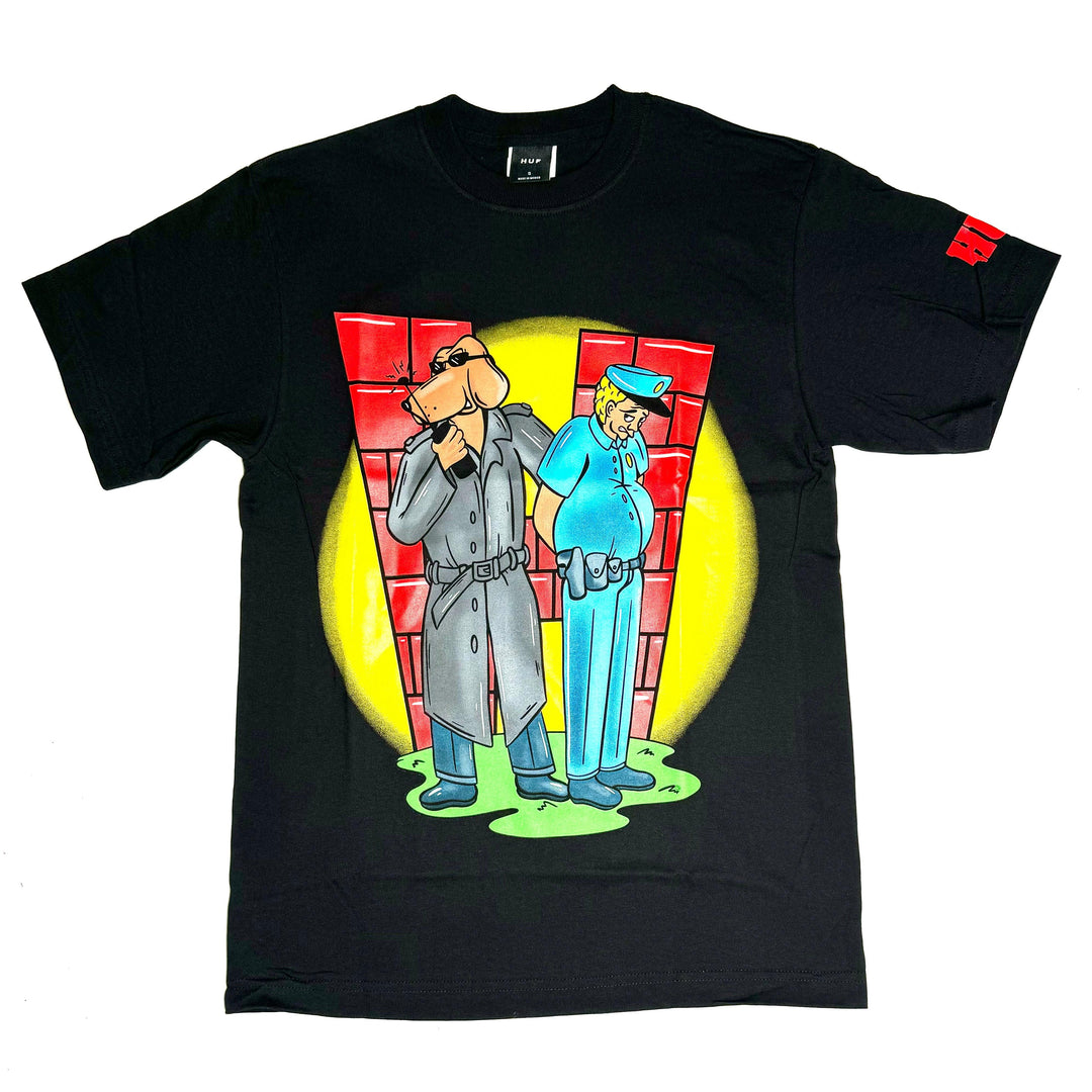 HUF Unlawful Tee Black - Impact Skate