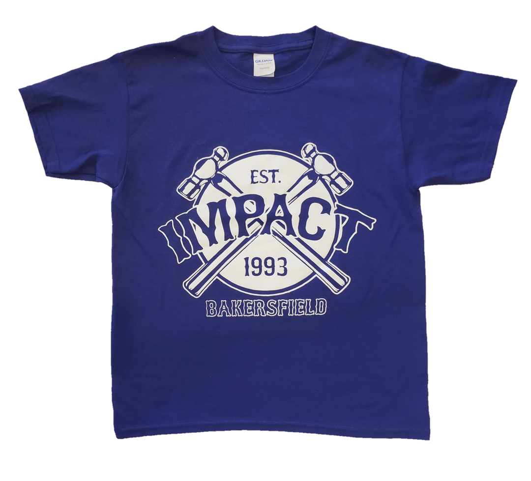 IMPACT Youth Hammer Logo Tee Cobalt Blue - Impact Skate