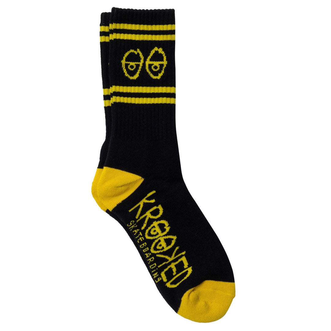 KROOKED Eyes Socks Black/Yellow - Impact Skate