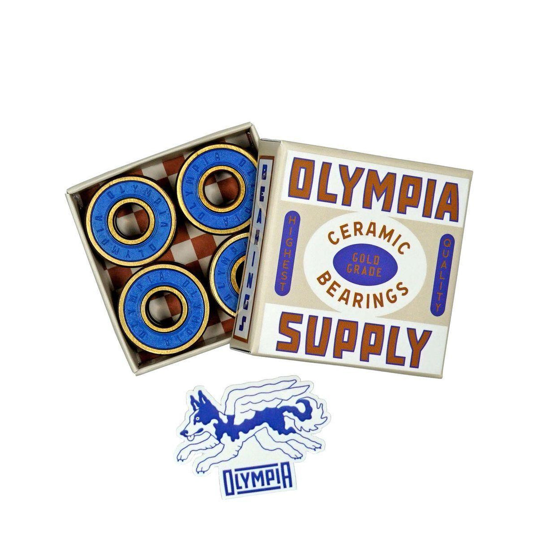 OLYMPIA SUPPLY Gold Grade Ceramic Skateboard Bearings