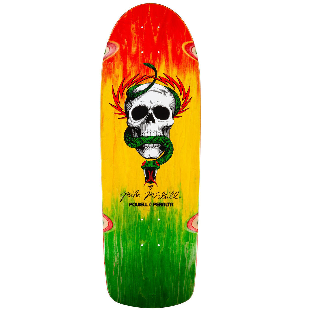 POWELL PERALTA McGill Skull & Snake Rasta Fade Reissue Deck 10.0