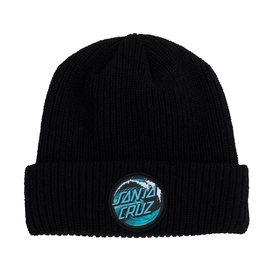 SANTA CRUZ Wave Dot Long Shoreman Beanie Black