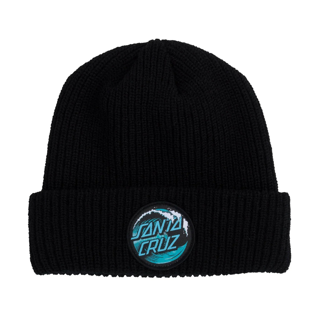 SANTA CRUZ Wave Dot Long Shoreman Beanie Black