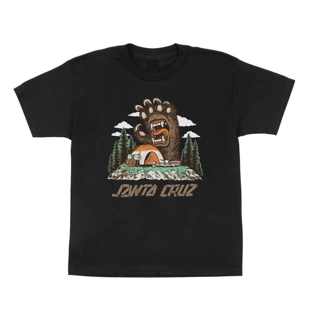 SANTA CRUZ Youth Screaming Grizzly Front Tee Black
