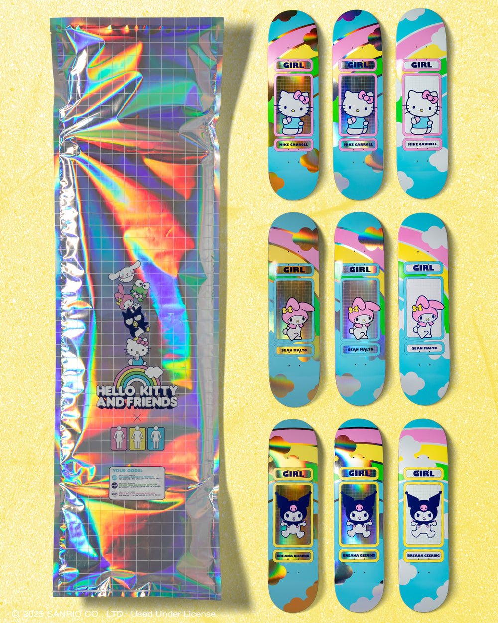 GIRL Hello Kitty & Friends Blind Bag Skateboard Deck