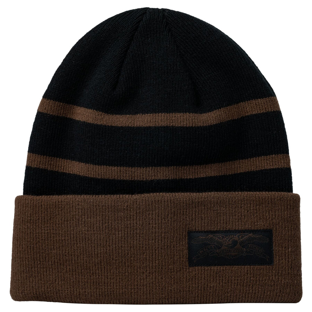 ANTI HERO Stock Eagle Label Cuff Beanie Black/Dark Brown