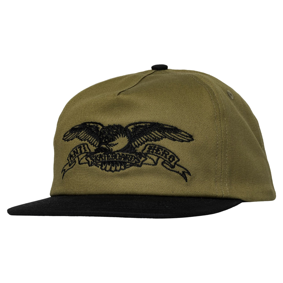 ANTI HERO Basic Eagle Snapback Hat Olive/Black