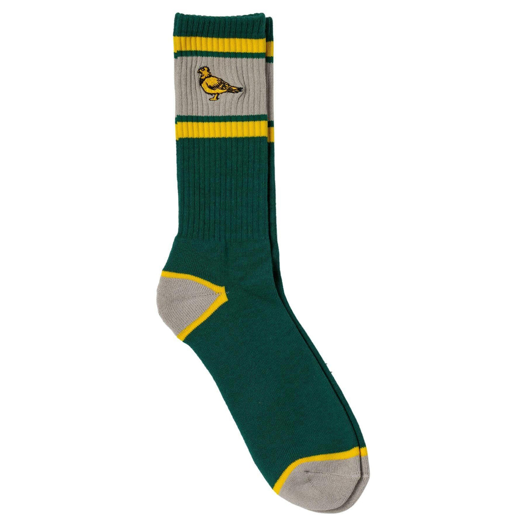 ANTIHERO Lil Pigeon Embroidered Socks Green/Yellow