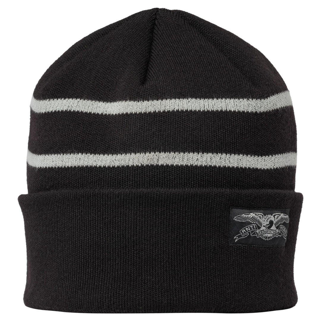 ANTIHERO Stock Eagle Label Stripe Beanie Black