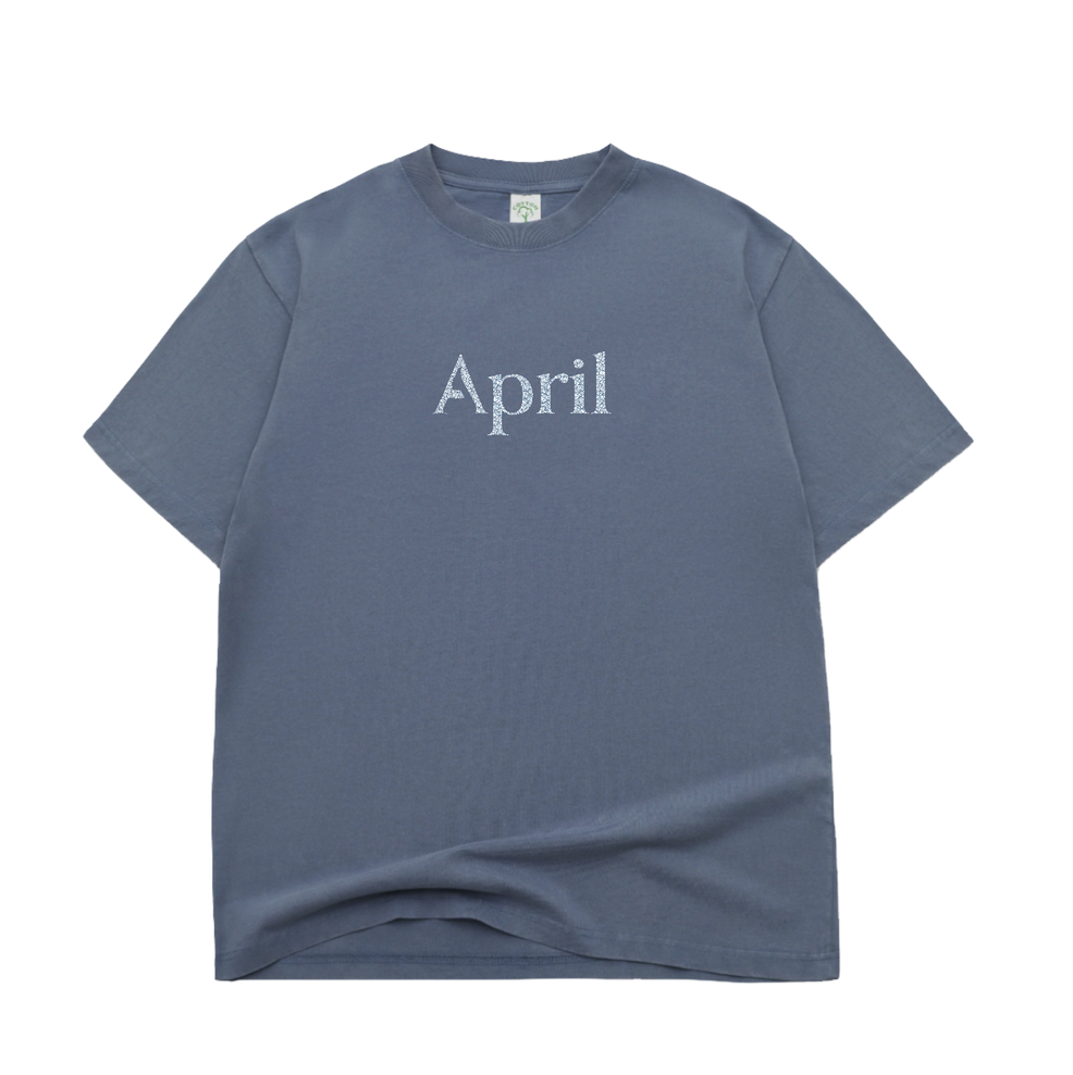 APRIL Rhinestone Tee Slate