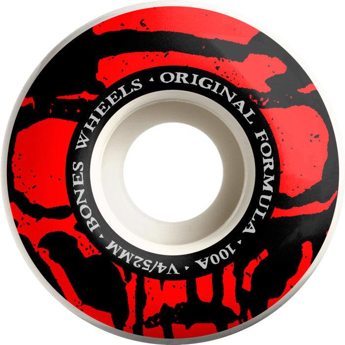 BONES 52mm Mummy Skulls 100's OG Formula V4 Wide Wheels - Impact Skate