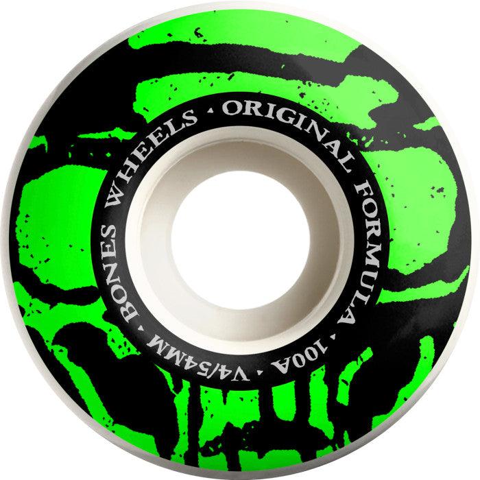 BONES 54mm Mummy Skulls 100's OG Formula V4 Wide Wheels - Impact Skate