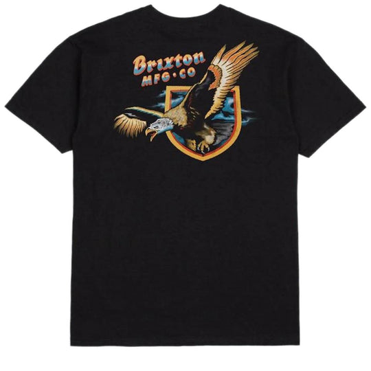 BRIXTON District Standard Tee Black Worn Wash - Impact Skate