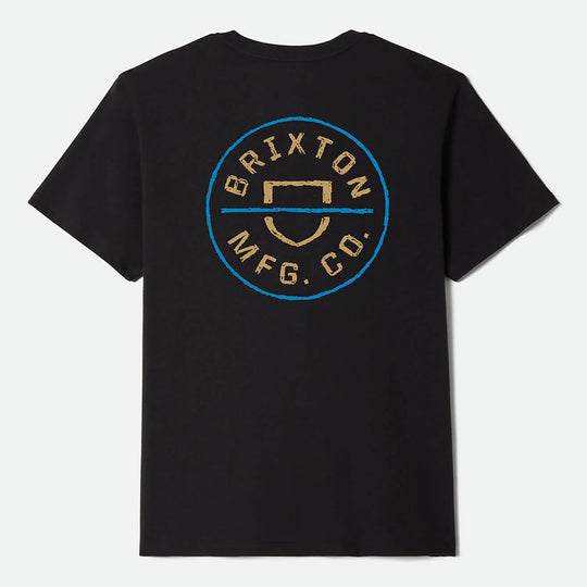 BRIXTON Crest II Standard Tee Black/Copper/Medium Blue