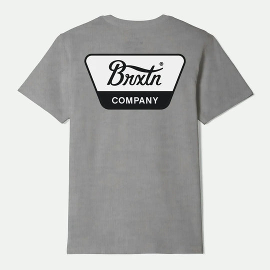 BRIXTON Linwood Standard Tee Heather Grey/Black/White