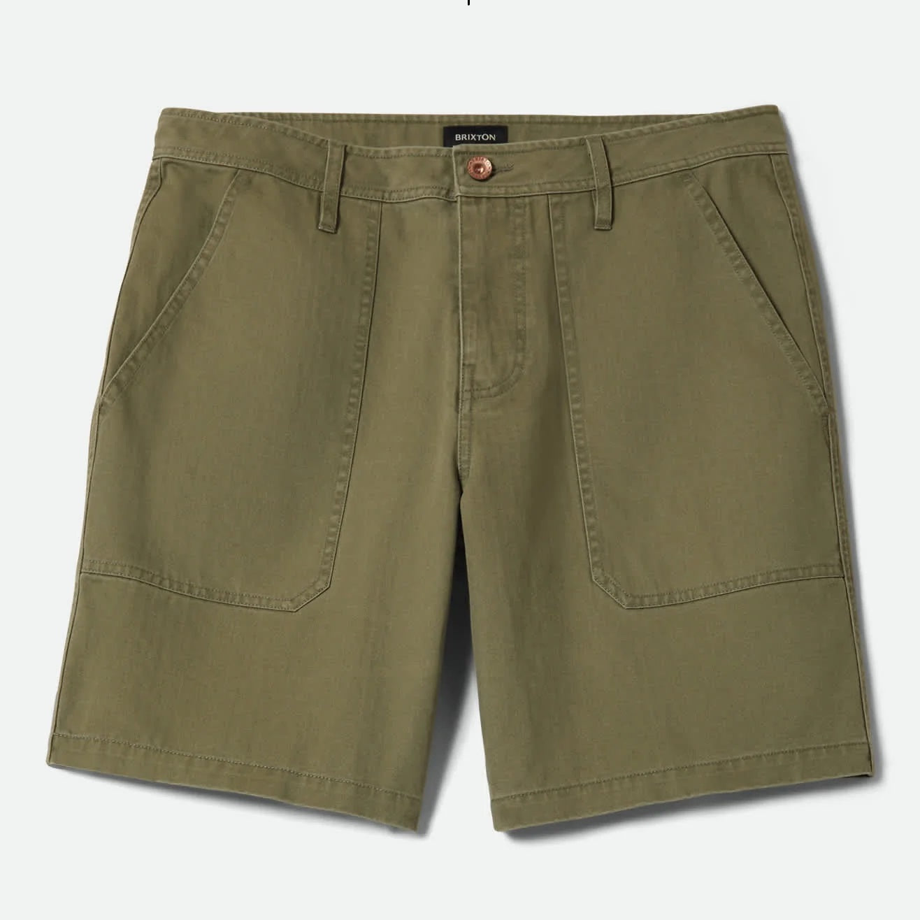 BRIXTON Surplus VW Herringbone Shorts Washed Olive Green – Impact