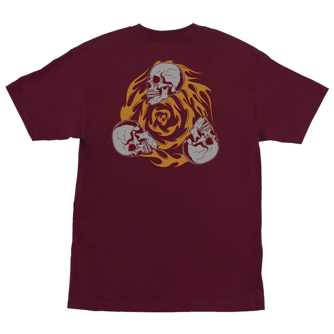 CREATURE Spiral Skull Tee Maroon