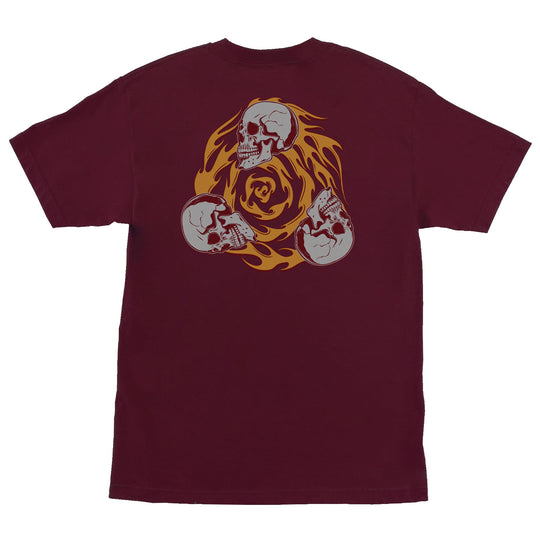 CREATURE Spiral Skull Tee Maroon