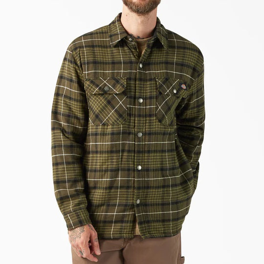 DICKIES Sherpa Lined Flannel Tactical Green