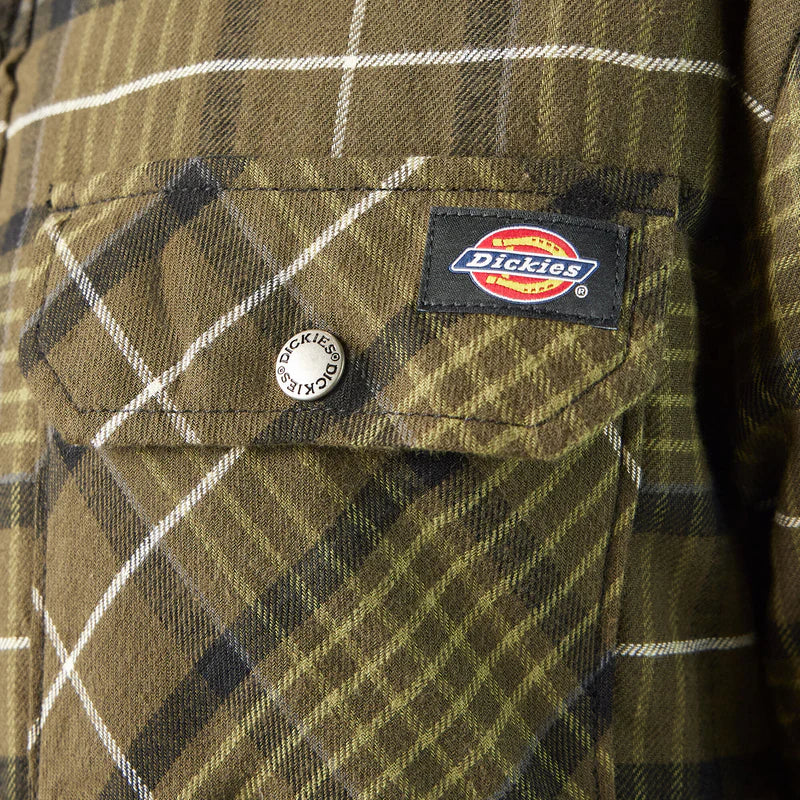DICKIES Sherpa Lined Flannel Tactical Green