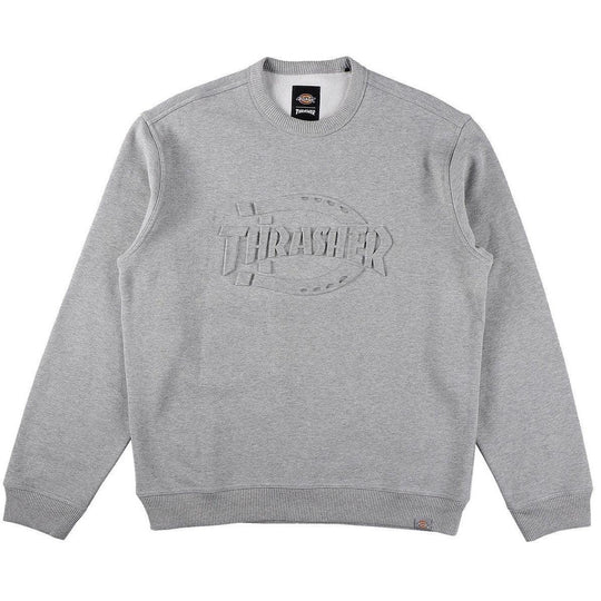 DICKIES x THRASHER Crewneck Sweater Grey Melange