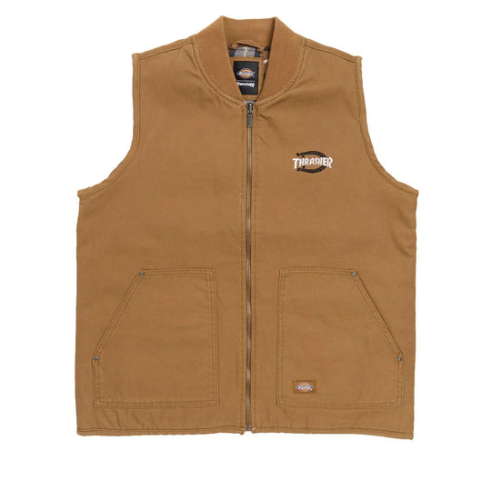 DICKIES x THRASHER Reversible Vest Brown Duck