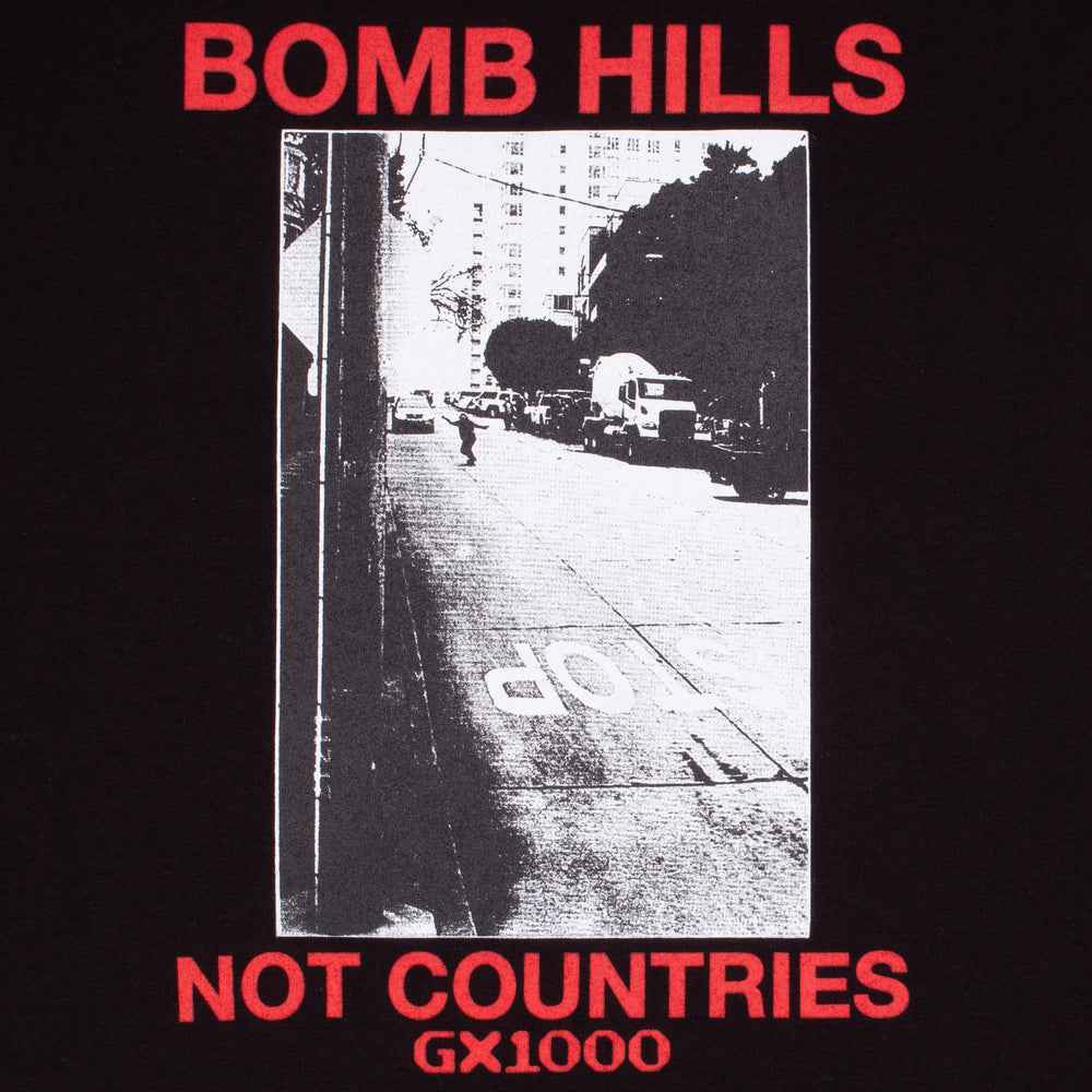 GX1000 Bomb Hills Not Countries Tee Black/Red
