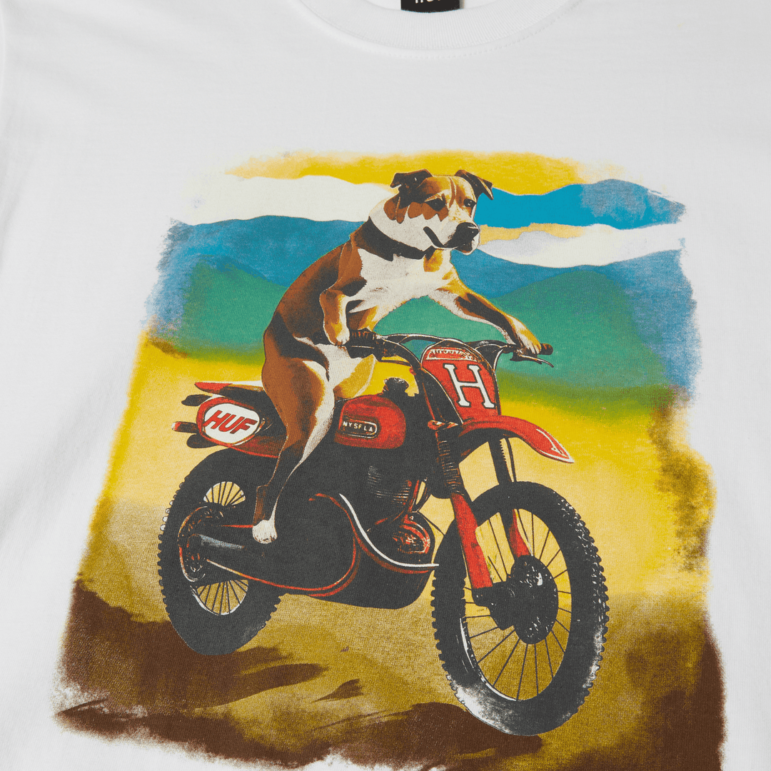 HUF Road Dog Tee White - Impact Skate