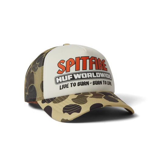 HUF x SPITFIRE Burn Forever Trucker Hat Camo