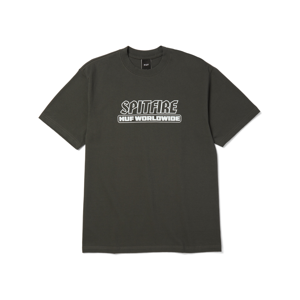 HUF x SPITFIRE Burn Tee Washed Black