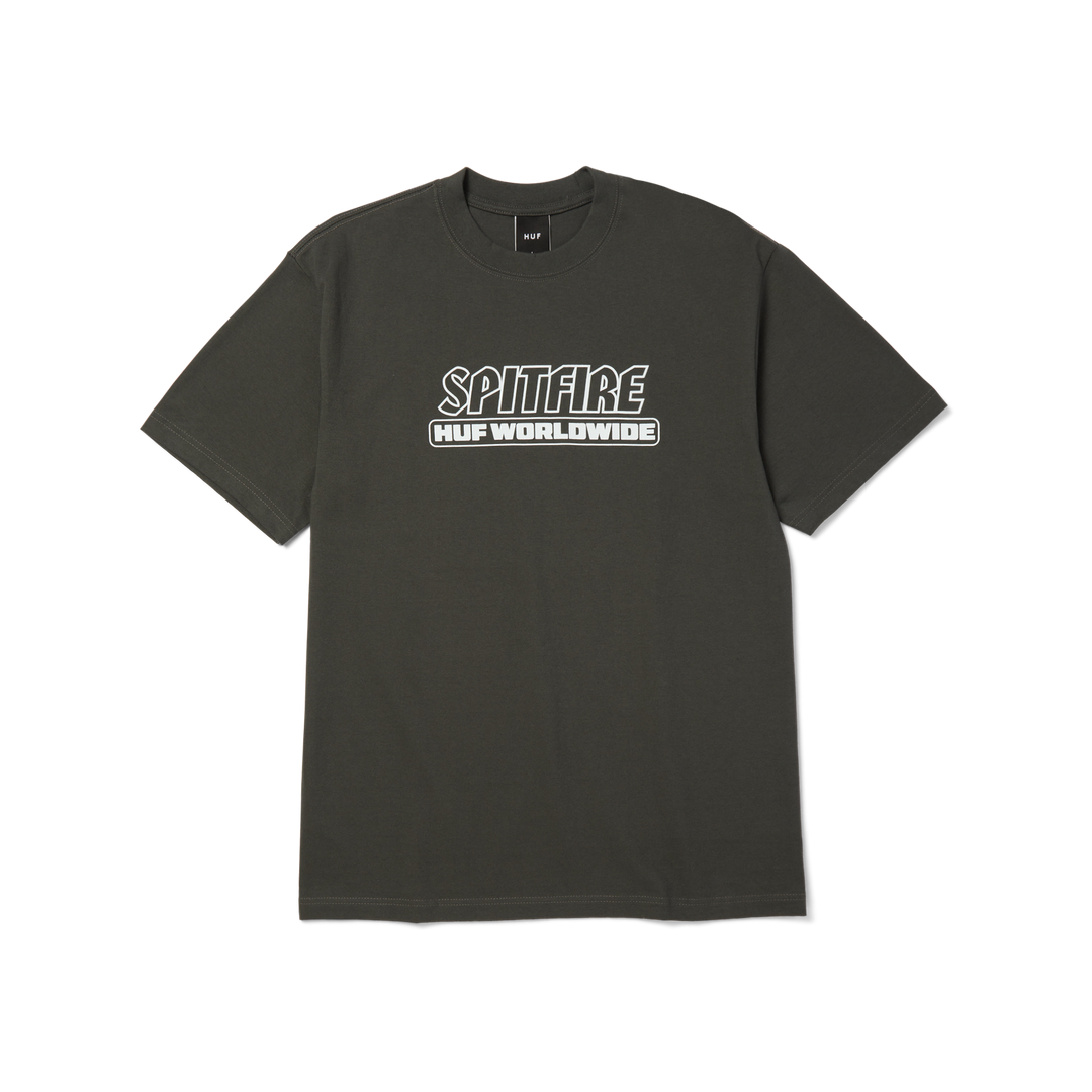 HUF x SPITFIRE Burn Tee Washed Black