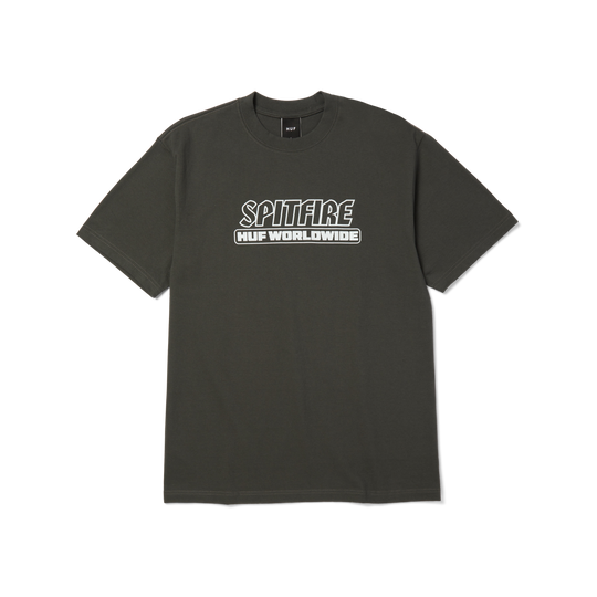 HUF x SPITFIRE Burn Tee Washed Black