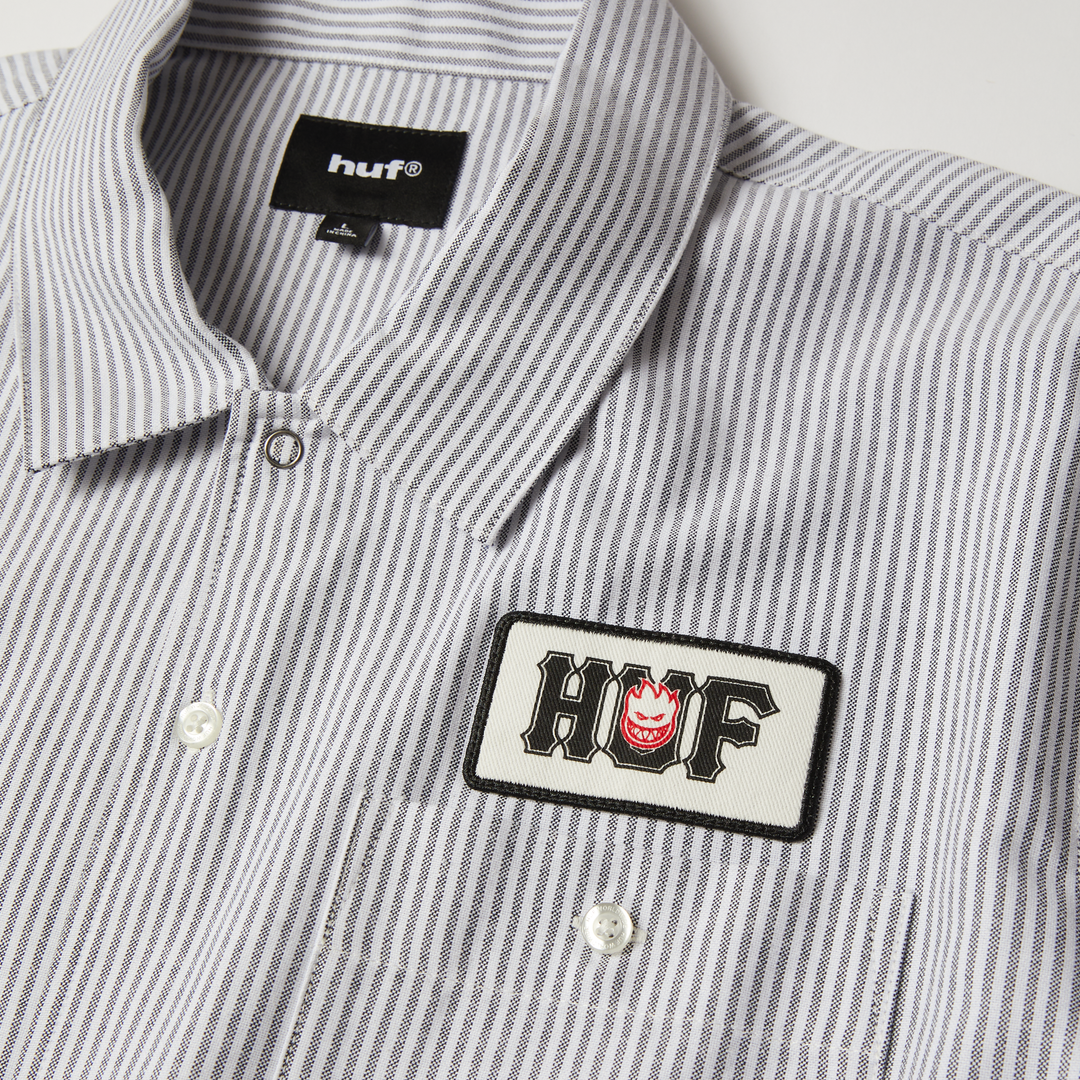 HUF x SPITFIRE Union Work Shirt Black/White