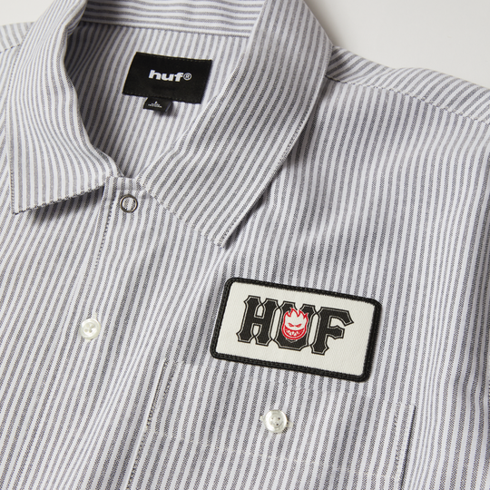 HUF x SPITFIRE Union Work Shirt Black/White