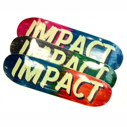 IMPACT Brushed Font Oval Shop Deck (Split Stain) - Impact Skate