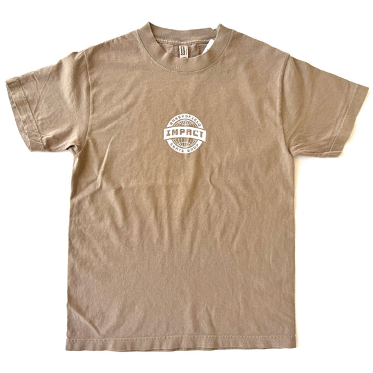 IMPACT Badge Garment Dyed Tee Washed Brown