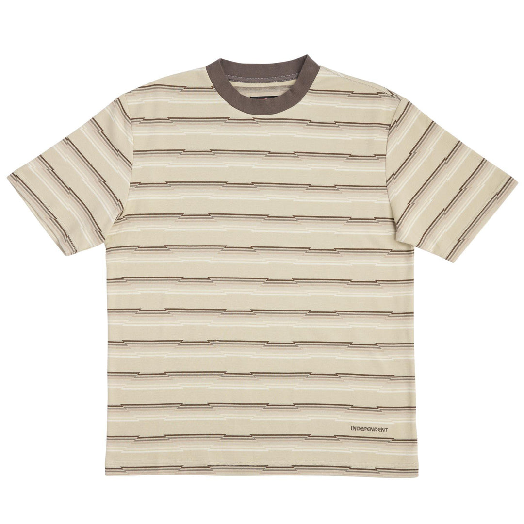 INDEPENDENT Wired Ringer Tee Sand Stripe - Impact Skate