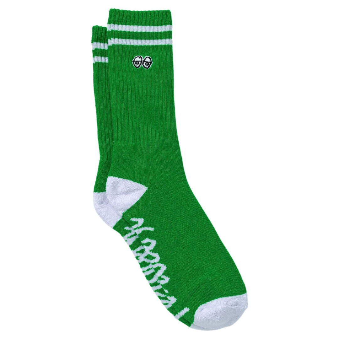 KROOKED Eyes Embroidered Socks Green/White