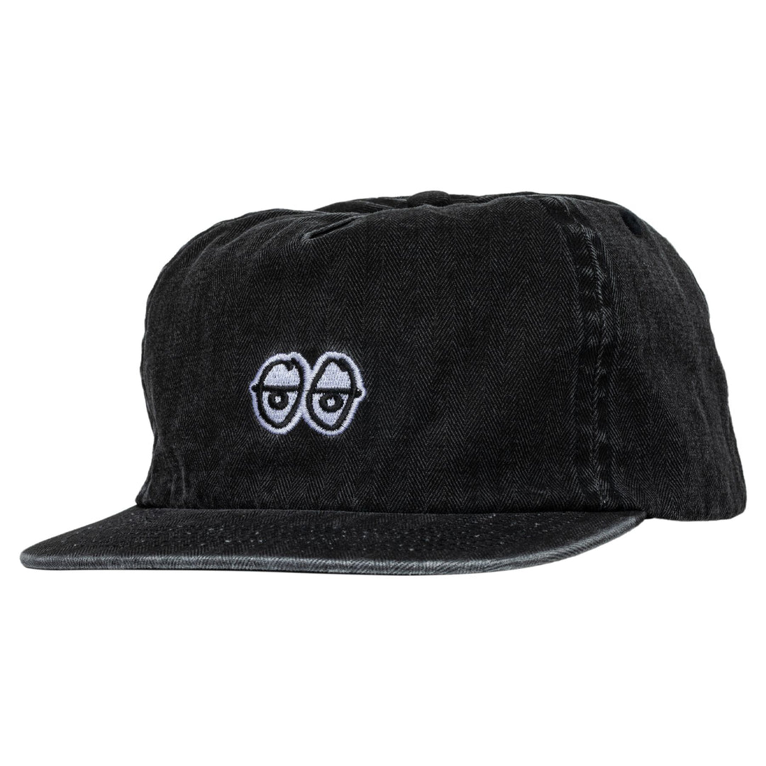 KROOKED Eyes Snapback Hat Washed Black