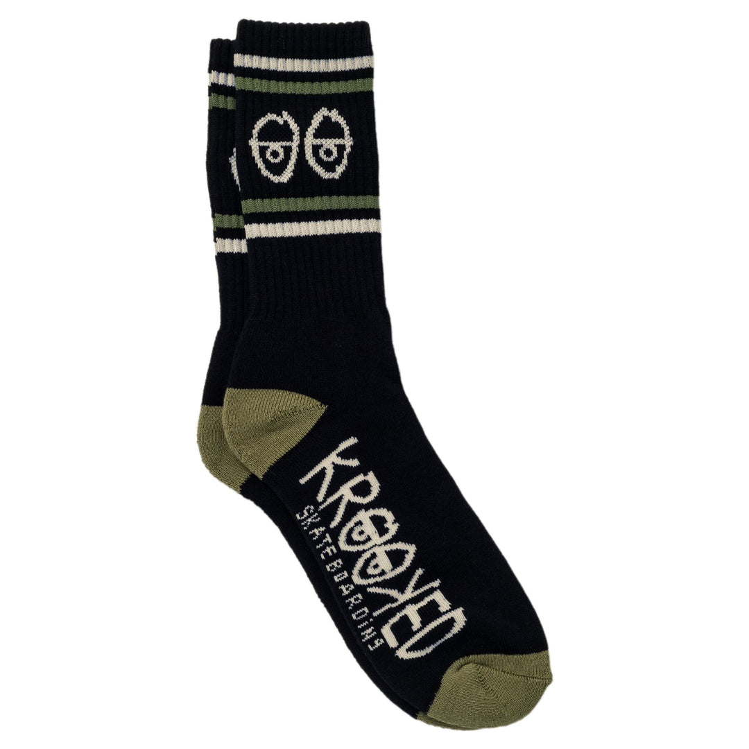 KROOKED Eyes Socks Black/Cream/Olive