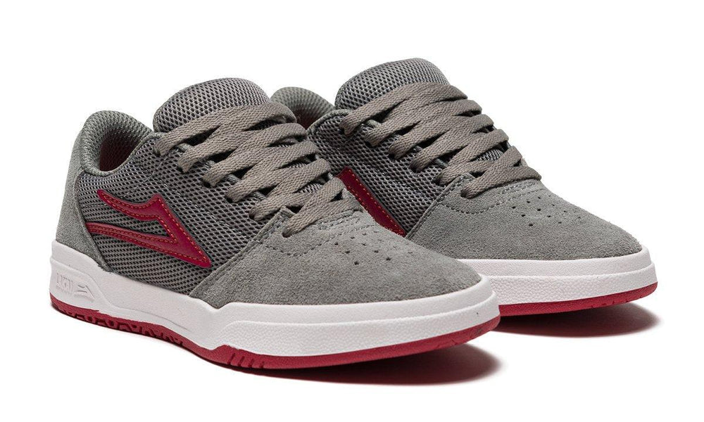 LAKAI Kid's Brighton Grey/Red Suede - Impact Skate