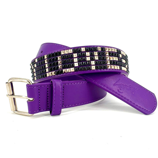 LOOSEY Loves You Studs Belt Dark Purple
